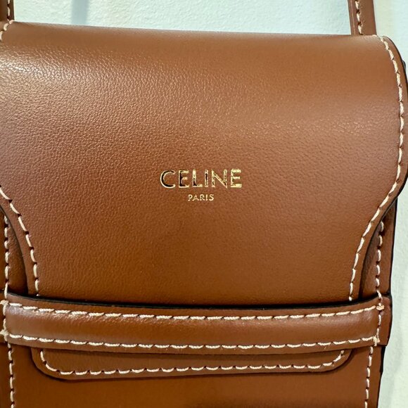 Celine Tan Leather Crossbody Bag - Picture 2 of 8